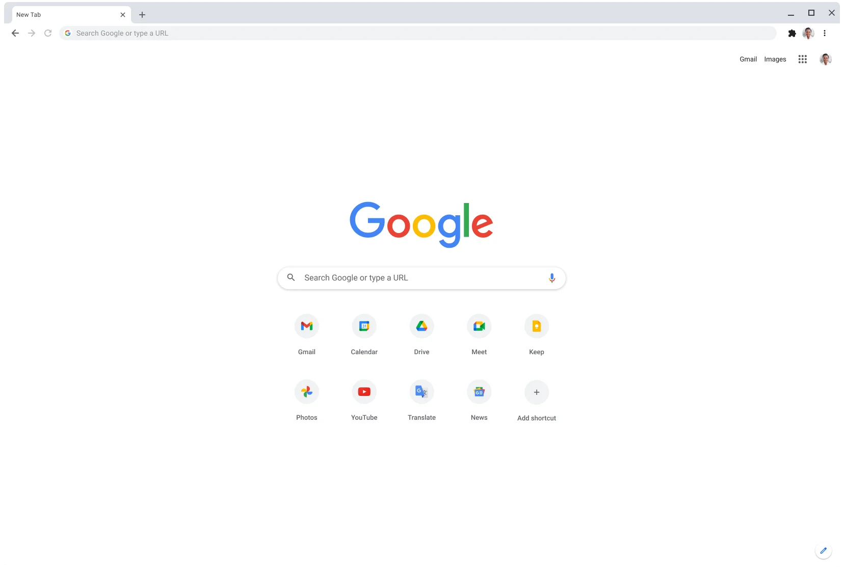 Chrome browser window displaying Google.com.